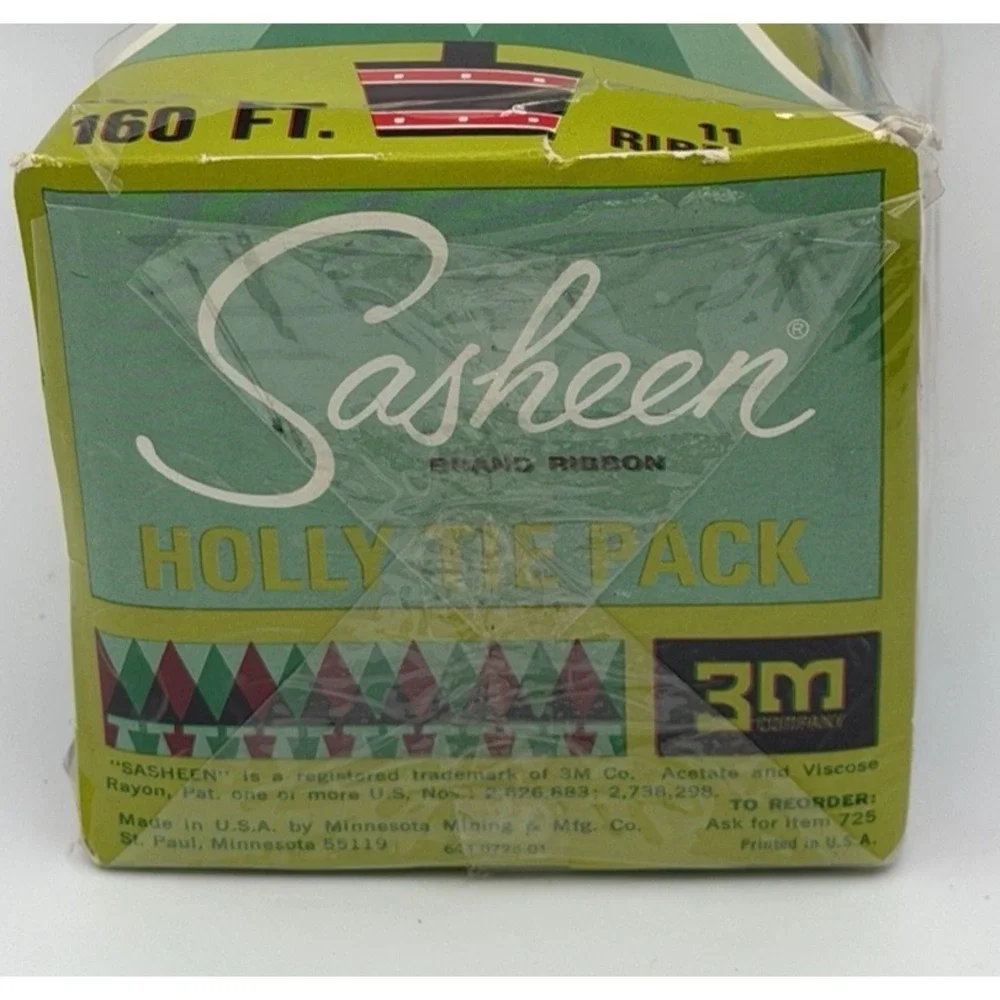 3M Sasheen Ribbon Holly Tie 11 Ribbons Multi Color 160 Feet New Vintage